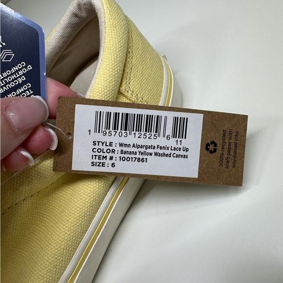 NWOB | TOMS | Alpargata Fenix Lace Up Sneakers | Yellow | Size 6 - Picture 11 of 14